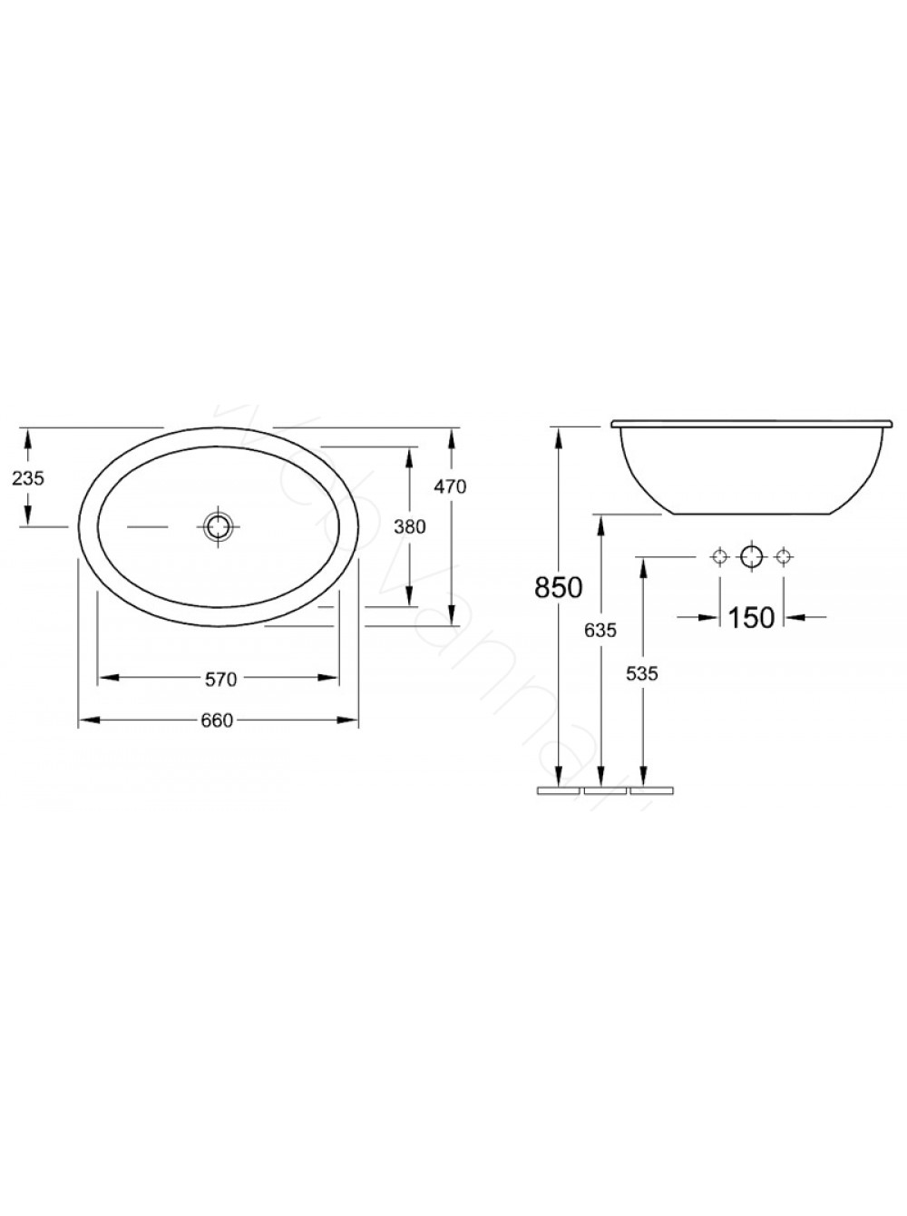 Раковина 66 см Villeroy & Boch loop&friends 615530